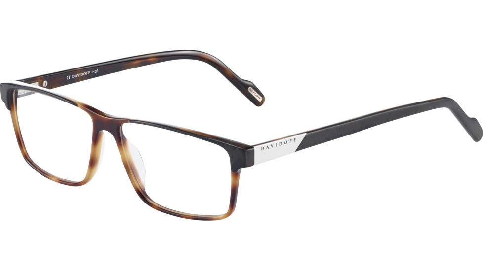 Davidoff 91056 Single Vision Prescription Eyeglasses, Black Brown Havana Frame, 91056-6850SV