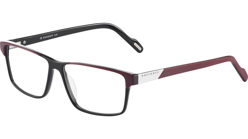 Davidoff 91056 Single Vision Prescription Eyeglasses, Red Black Frame, 91056-4201SV