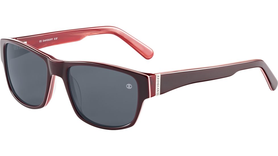 Davidoff 97137 Sunglasses, Dark Red Frame, Grey Lens, 97137-4078