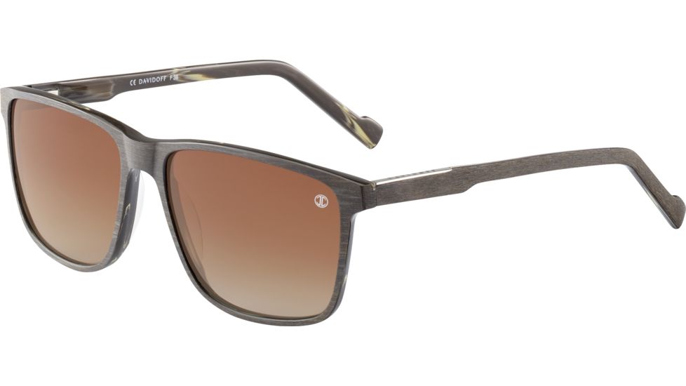 Davidoff 97146 Single Vision Prescription Sunglasses, Brown Frame, Polarized, 97146-6471SV