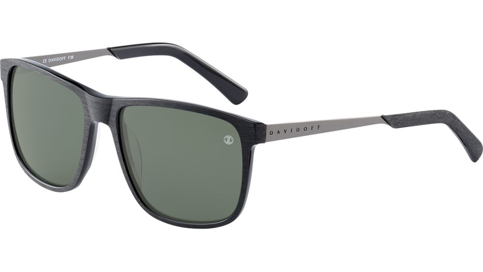 Davidoff 97207 Progressive Prescription Sunglasses, Black Brushed Frame, Polarized, 97207-8840PR