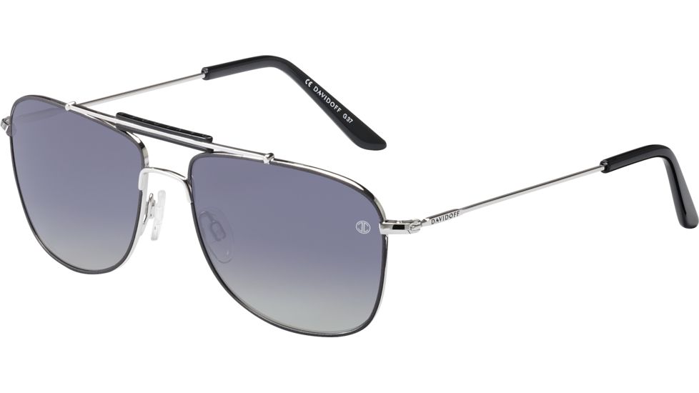 Davidoff 97345 Single Vision Prescription Sunglasses, Anthracite On Silver Frame, Polarized, 97345-650SV