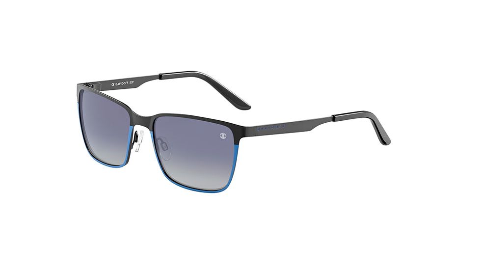 Davidoff 97347 Single Vision Prescription Sunglasses, Black Blue Frame, Polarized, 97347-674SV