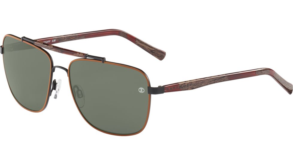 Davidoff 97350 Single Vision Prescription Sunglasses, Black Frame, Polarized, 97350-1015SV