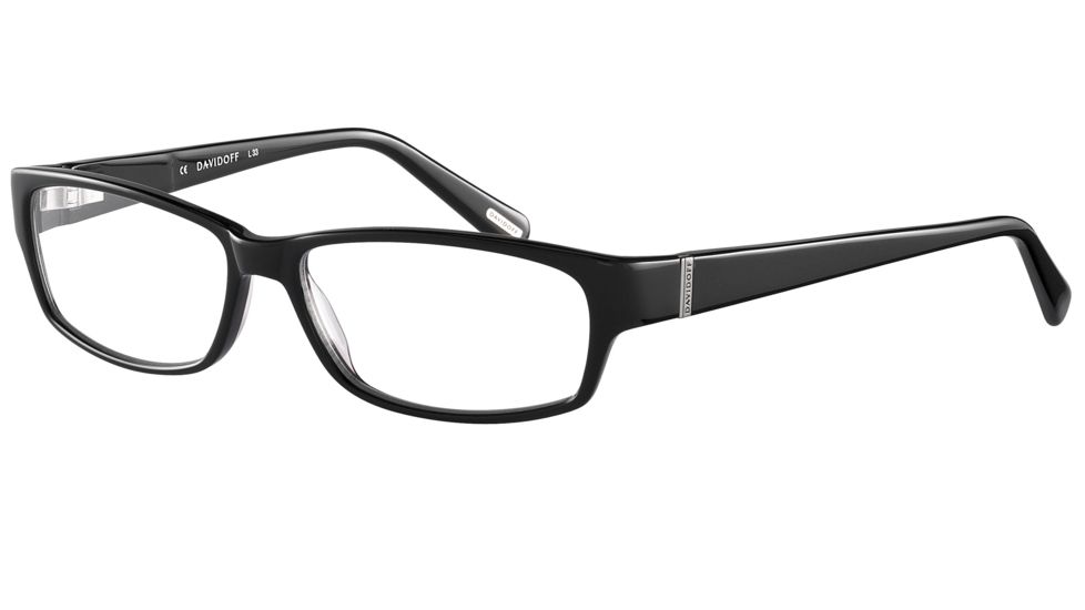 Davidoff 91024 Single Vision Prescription Eyeglasses - Black Frame and Clear Lens 91024-8840SV