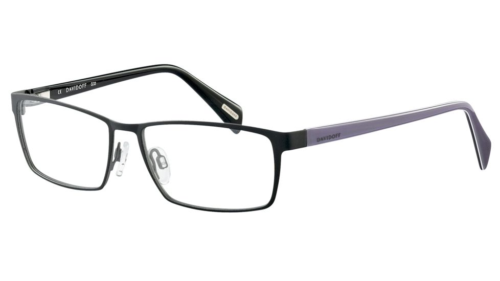 Davidoff 93037 Bifocal Prescription Eyeglasses - Black Frame and Clear Lens 93037-561BI