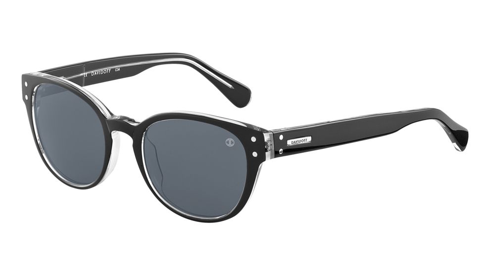 Davidoff 97120 Single Vision Prescription Sunglasses - Black Frame and Grey Green Lens 97120-8738SV