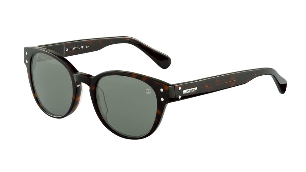 Davidoff 97120 Single Vision Prescription Sunglasses - Brown Frame and Green Lens 97120-8940SV