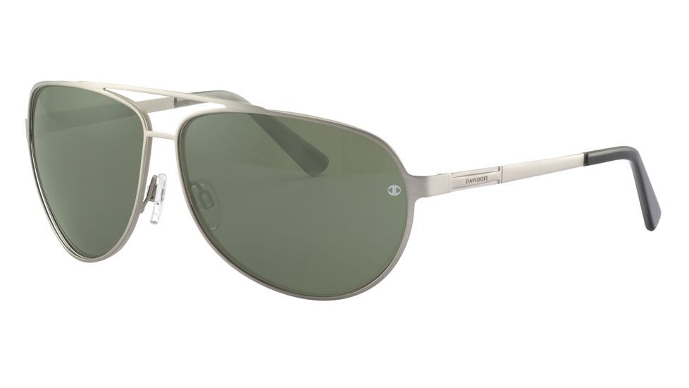 Davidoff 97323 Bifocal Prescription Sunglasses - Silver Frame and Grey Green Lens 97323-110BI