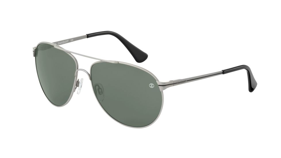 Davidoff 97330 Bifocal Prescription Sunglasses - Silver Frame and Grey Green Lens 97330-110BI