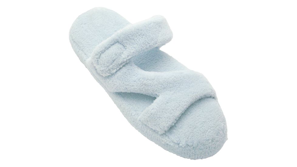 Womens Fluffy Z Slippers, Baby Blue, 5-6