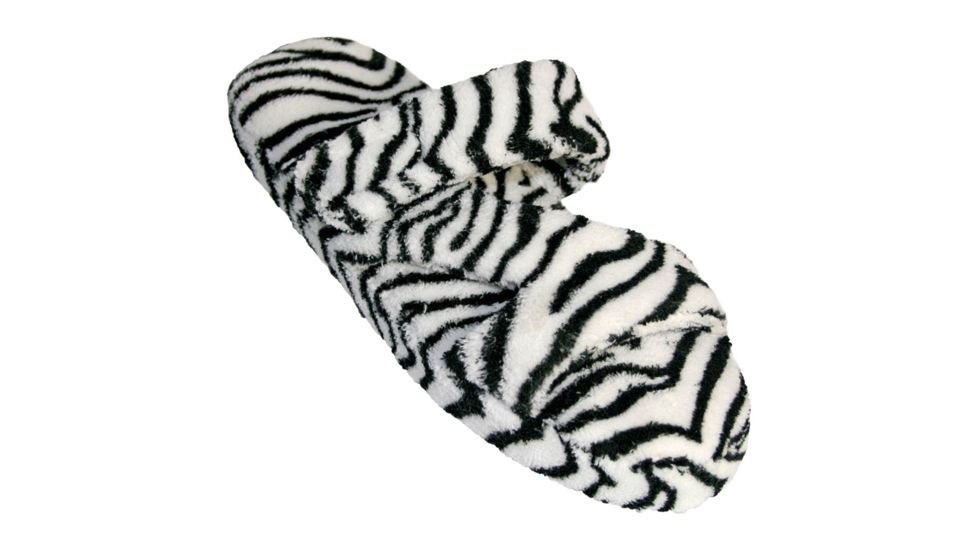 Womens Fluffy Z Slippers, Zebra, 9-10