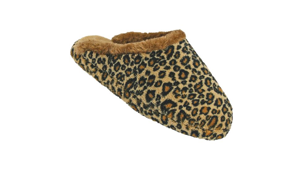 Womens Foam Slide Scuff Slippers, Leopard Print, 9-10