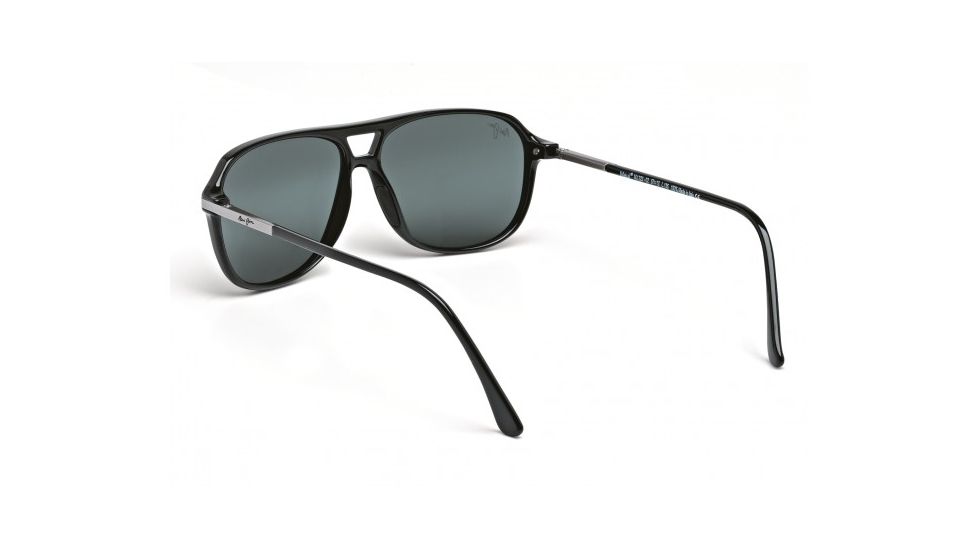 Maui Jim Dawn Patrol Sunglasses w/ Gloss Black Frame and Neutral Grey Lenses - 223-02, Back View