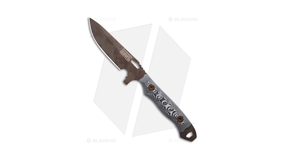 Dawson Knives Outcast Fixed Blade Knife, 4.125in, CPM MagnaCut, Drop Point Blade, G-10, Tan Handle, Tan/Black, 8.25 inch, BHQ-192188