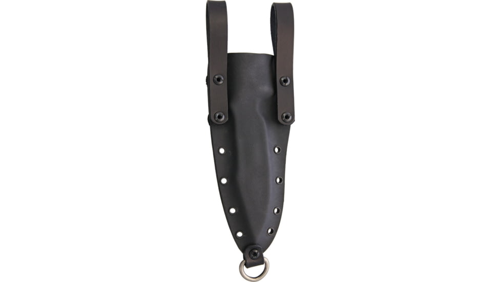 Dawson Knives Mojave 6 Fixed Blade Knife, 11.38in Overall, 6in Hamon Finish Cpm-3V Carbon Steel Blade, Black/Red Sculpted G10 Handle, Serialized, Black Kydex And Brown Leather Sheath, DW03050