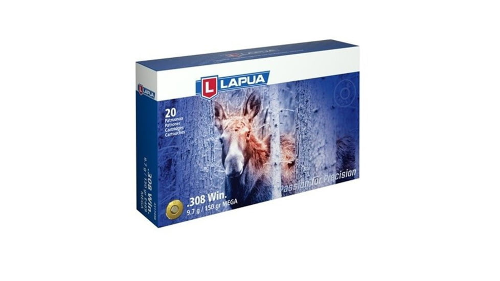 Lapua Rifle Ammo 308 Winchester 150gr Mega Soft Point bx/20 B82B5798, LP4317498