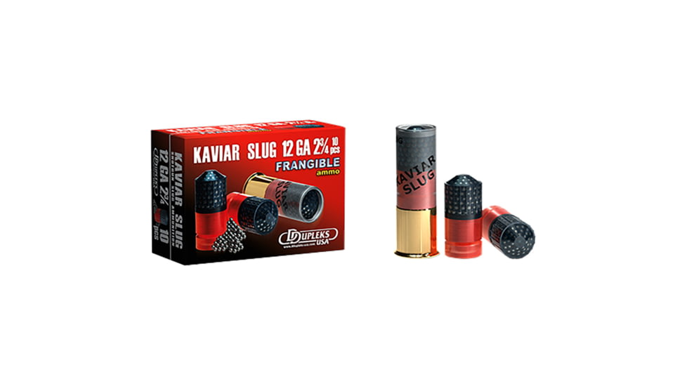 DDupleks Kaviar 12 Gauge 2 3/4 in 1 1/16 oz Shotgun Slug Ammo, 10 Rounds, 12K29