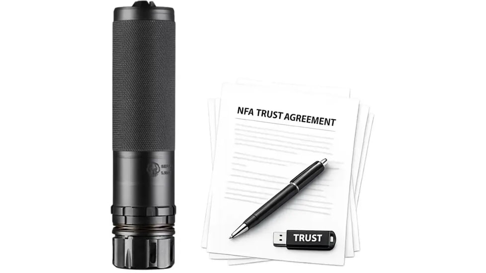 Dead Air Silencers Sierra 5 Keymo 5.56x45mm NATO Suppressor w/FH, 1.5x6.27 in, Black, w/ NFA Trust Registration, 100000230170-KIT1