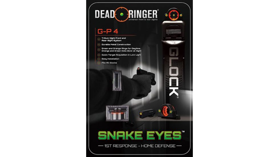 Dead Deer DR4583 Snake Eyes Sight Set Tritium Front/Rear Fits Glock Green/Orange