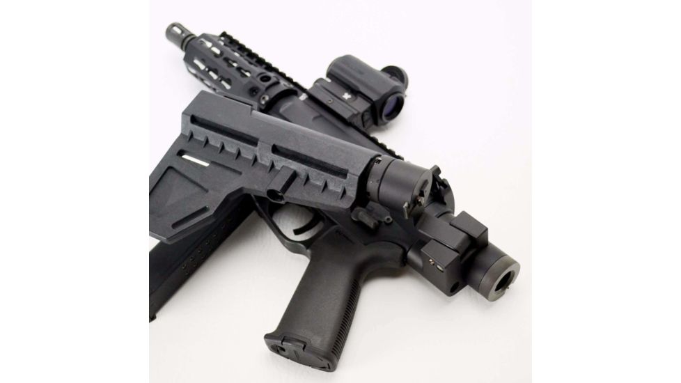 Dead Foot Arms Modified Cycle System, 9mm, Black Nitiride Bolt Carrier Group BCG, Left Side Folding Stock Adapter, Black Anodized DFA-MCS-LFS9MM-BN1