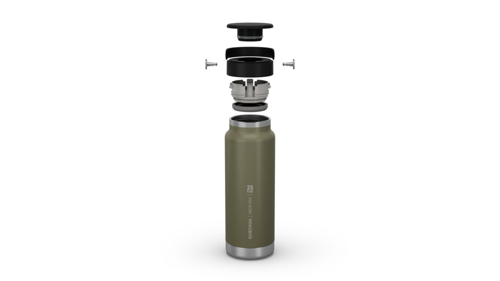 Decathlon Quechua Double Wall Insulated Wide Mouth Stainless Steel Water Bottle, Green, 25oz, 4266688