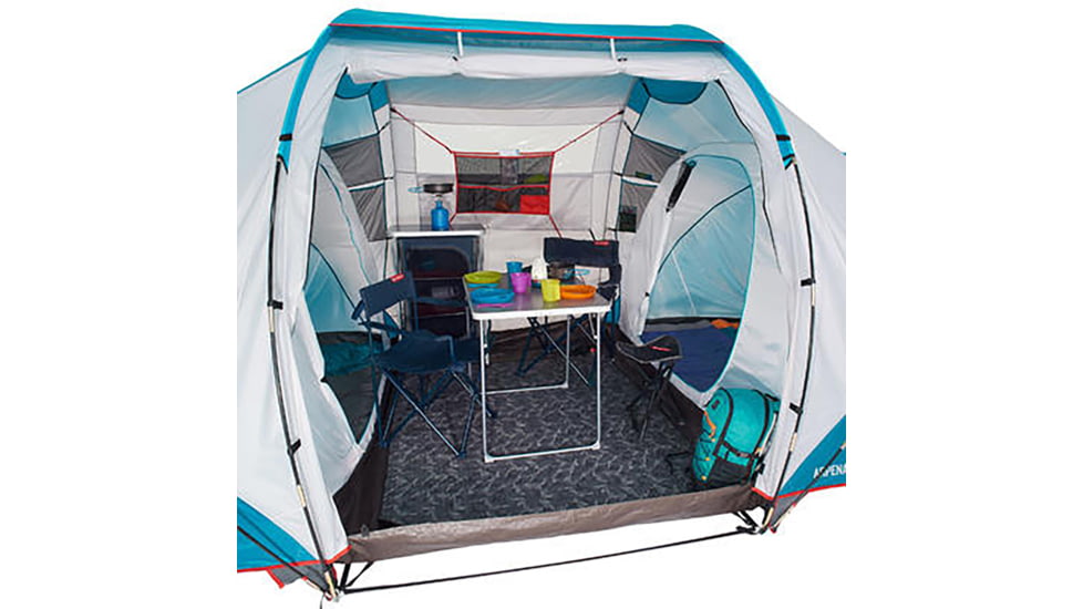 Decathlon Quechua Waterproof Family Camping Tent, 2 Rooms, Blue, 4 Person, 4006569