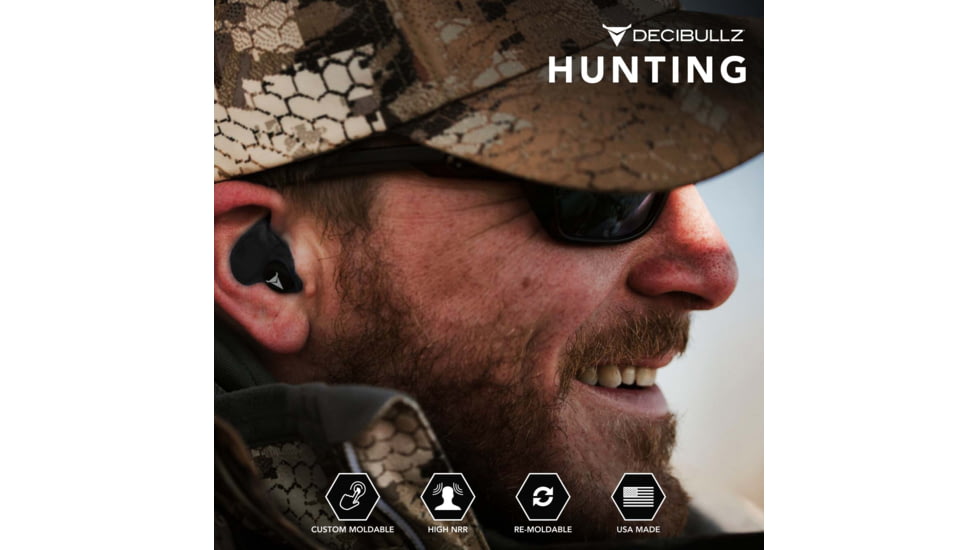 Decibullz Custom Molded Earplugs, Black, Standard, PLG1-BLK