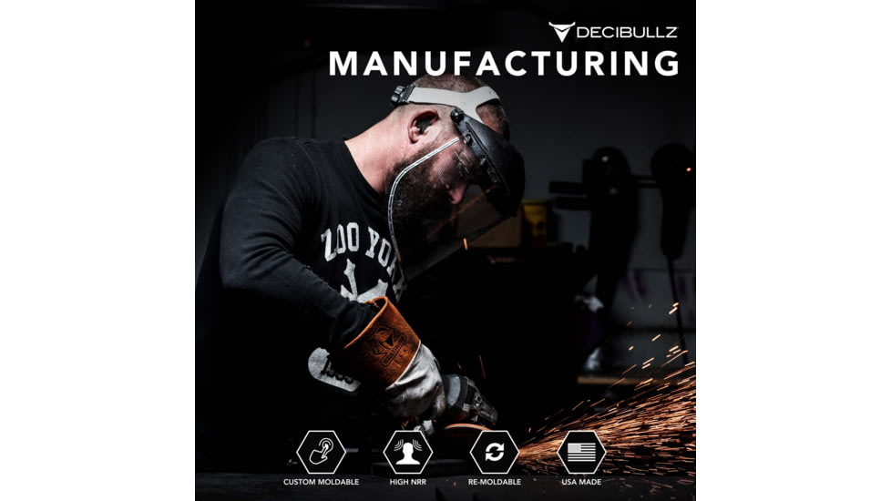 Decibullz Custom Molded Earplugs, Black, Standard, PLG1-BLK