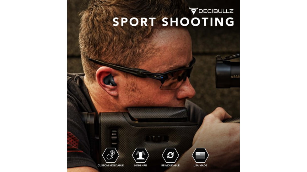 Decibullz Custom Molded Earplugs, Black, Standard, PLG1-BLK