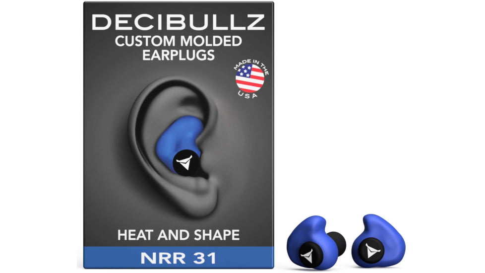 Decibullz Custom Molded Earplugs, Blue, Standard, PLG1-BLU