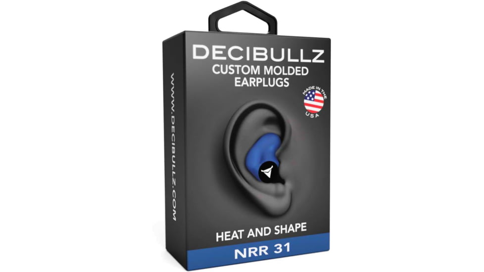 Decibullz Custom Molded Earplugs, Blue, Standard, PLG1-BLU