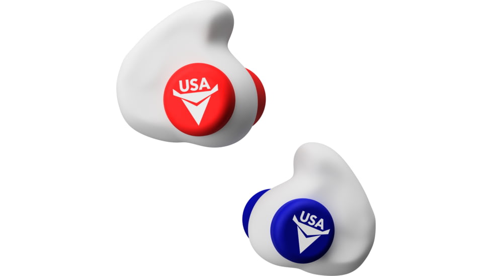 Decibullz Custom Molded Earplugs, Limited USA Edition, Red/White/Blue, PLG1-USA