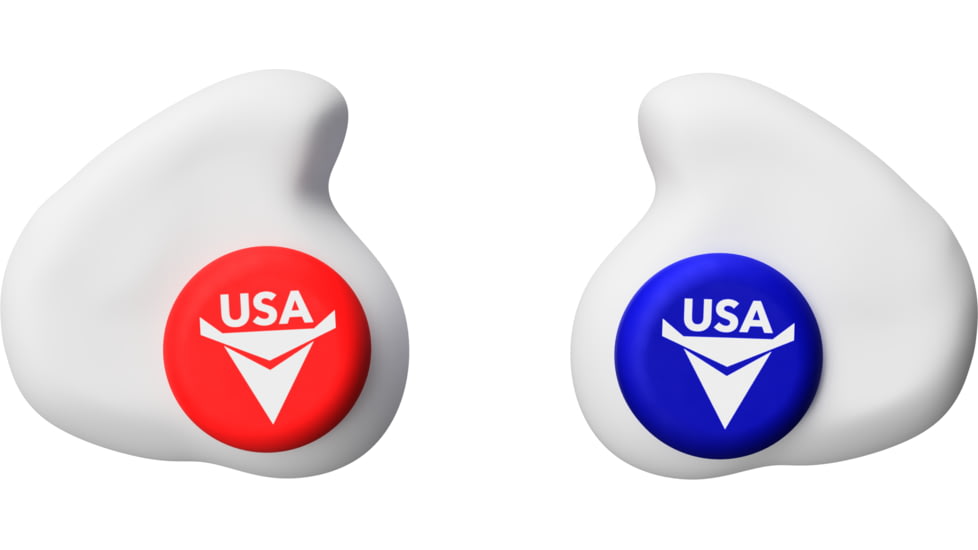 Decibullz Custom Molded Earplugs, Limited USA Edition, Red/White/Blue, PLG1-USA