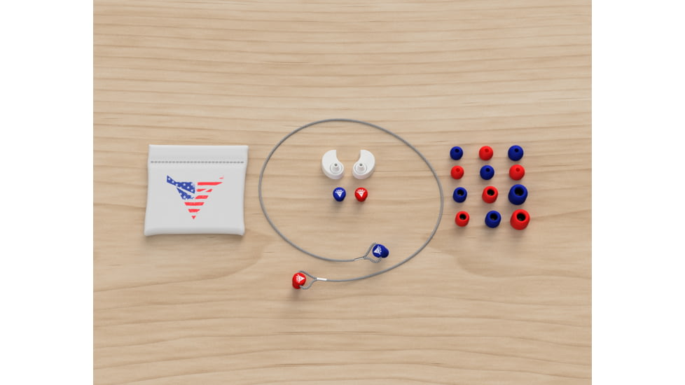 Decibullz Custom Molded Earplugs, Limited USA Edition, Red/White/Blue, PLG1-USA