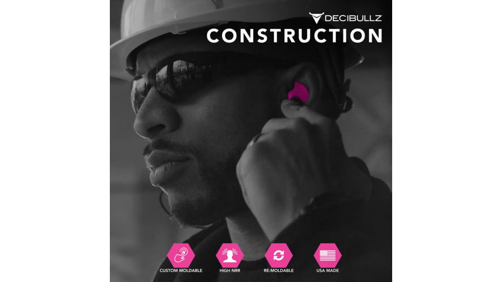 Decibullz Custom Molded Earplugs, Pink, Standard, PLG1-PNK