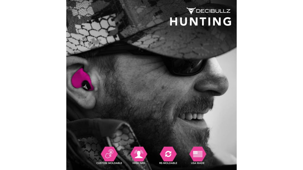 Decibullz Custom Molded Earplugs, Pink, Standard, PLG1-PNK