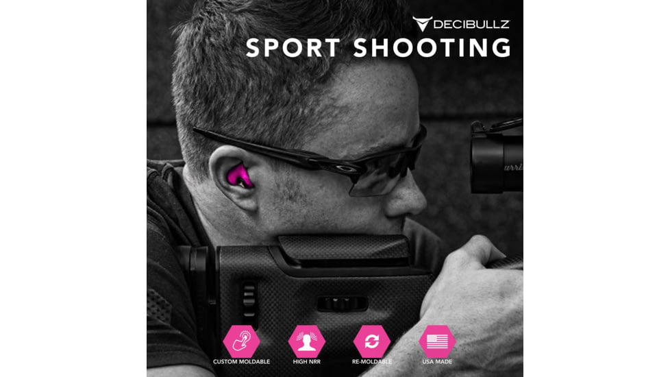 Decibullz Custom Molded Earplugs, Pink, Standard, PLG1-PNK