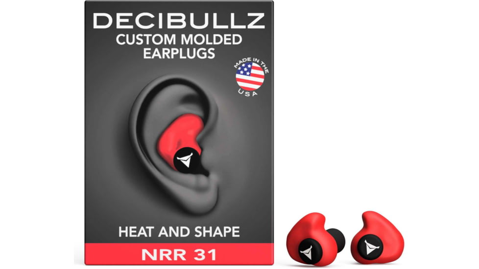 Decibullz Custom Molded Earplugs, Red, Standard, PLG1-RED