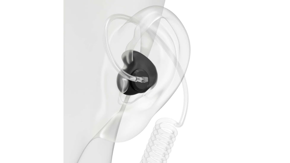 Decibullz Custom Molded Surveillance Earpieces w/Isolation, Black, RTL-RDO-ISO-BLK
