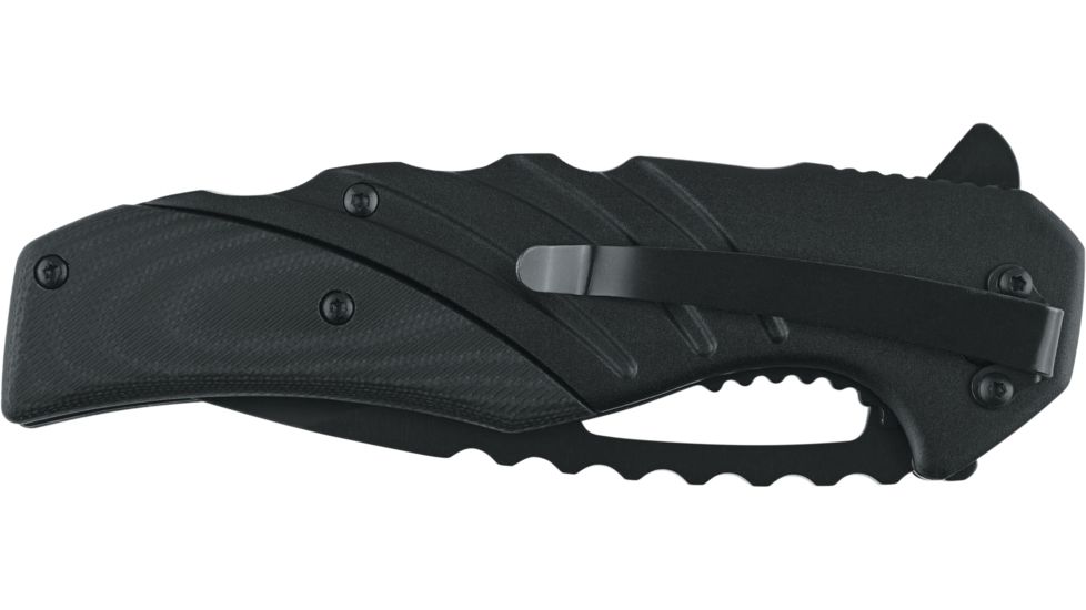 Defcon 5 Delta Tactical Folding Knife, 3.34in, SS 8Cr13MOV, 8Cr Oxide Coated Blade, Aluminim G-10 Handle, Black, D5-K004