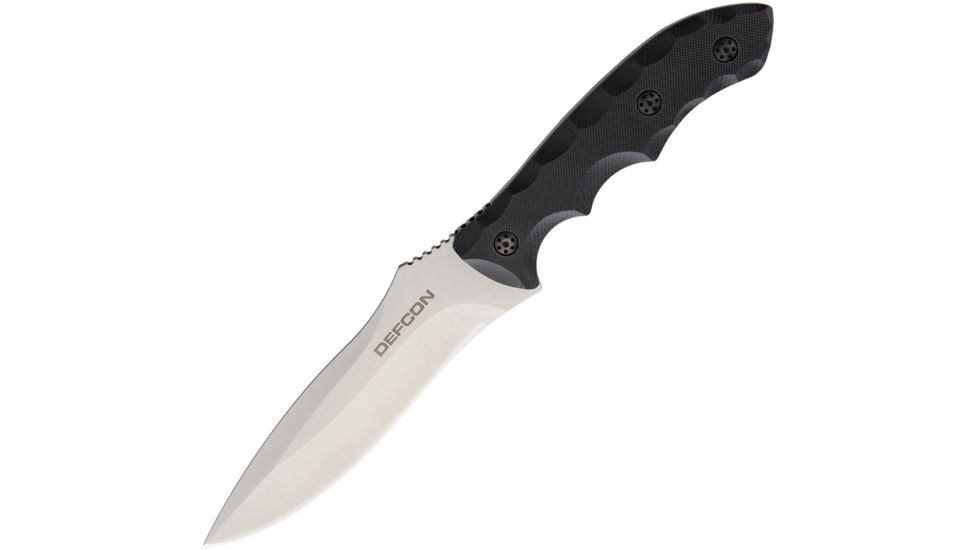 Defcon Hydra Fixed Blade D2 Satin Coated, Fixed Blade Knife, 5.5in, D2 Tool Steel, Black, G10 Handle TD002SL