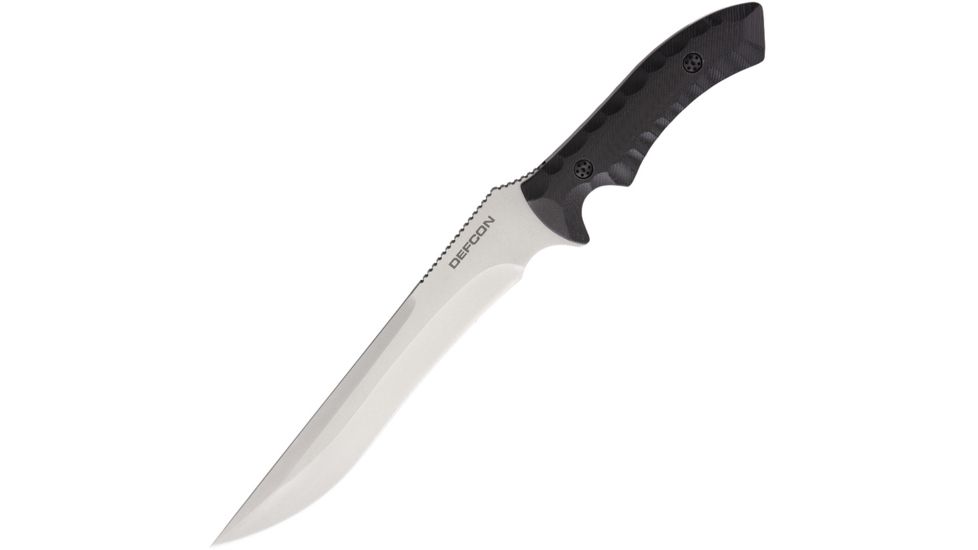 Defcon Hydra Fixed Blade D2 Satin Coated, Fixed Blade Knife, 8.25in, D2 Tool Steel, Black, G10 Handle TD003SL