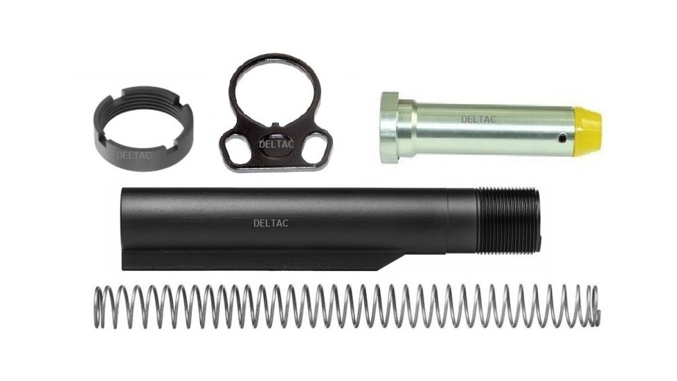 Open Box, Dealer Demo, DELTAC Mil-Spec Carbine Buffer Tube Kit, Dual Loop, End Plate, Black, PKG143