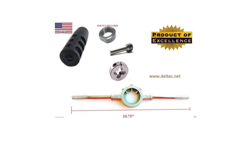 DELTAC Slingshot Muzzle Brake For Mosin Nagant w/Complete Threading Kit Combo,Black, PKG113