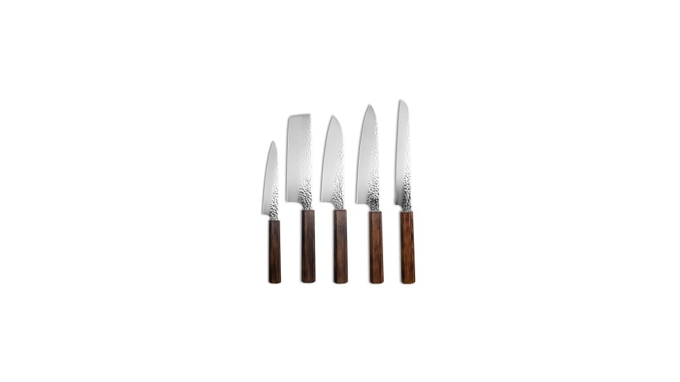 Demko Demko Japanese San Mai Kitchen Cutlery 5 Piece Set Wax Canvas Roll, adult, BHQ-219434