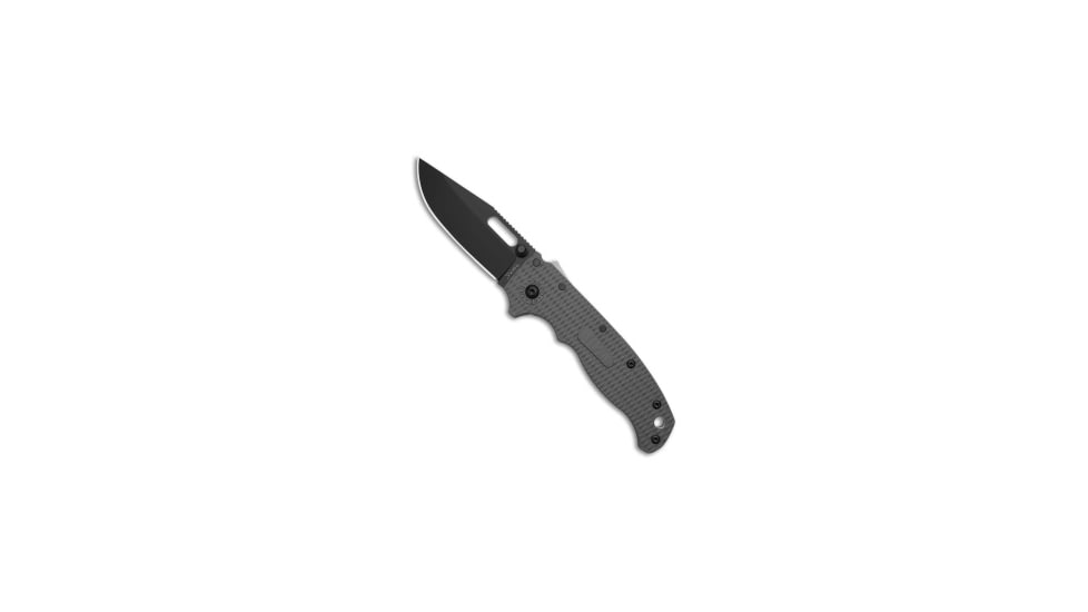 Demko Knives Demko AD20.5 Shark-Lock Knife Textured Gray Grivory 3.2" DLC D2, Gray, D2, adult, BHQ-210324