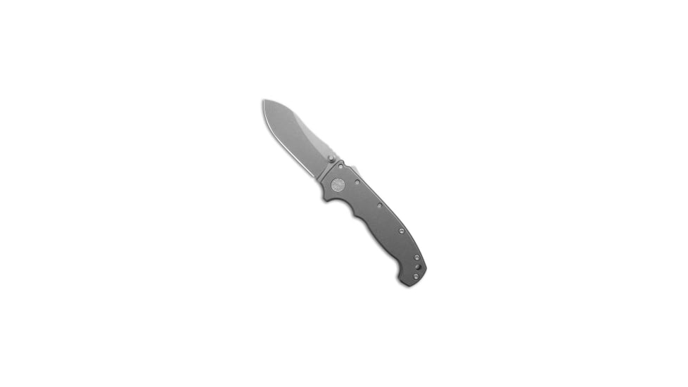 Demko Knives Demko Knives AD20 Butcher Spey Point Shark-Lock Knife Smooth Ti3.75" Stonewash, Gray, CPM MagnaCut, adult, BHQ-235788
