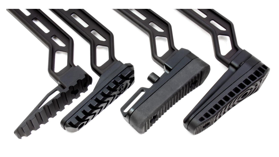 A3 Industries Modular Folding Stock, Picatinny 1913 Hinge Mount, 6.25In Offset Extension Arm, A3T Aluminum Butt-Plate With Rubber Butt-Pad, Black, MS-H2-6.25-OFF-BP2