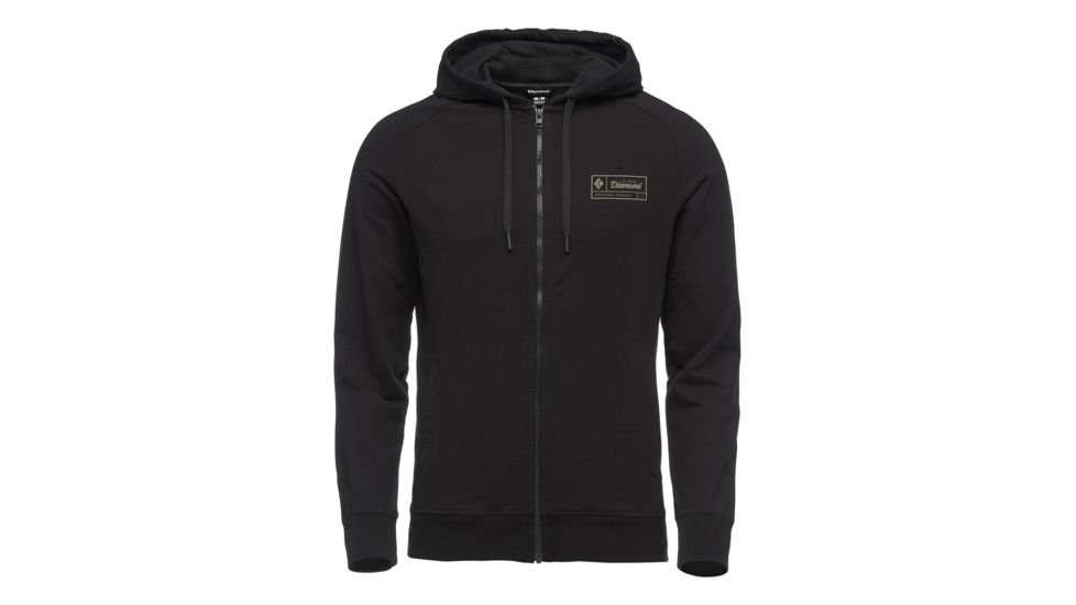 Demo, Black Diamond Heritage Logo FZ Hoodie - Mens, Black, Medium, AP7300280002MED1